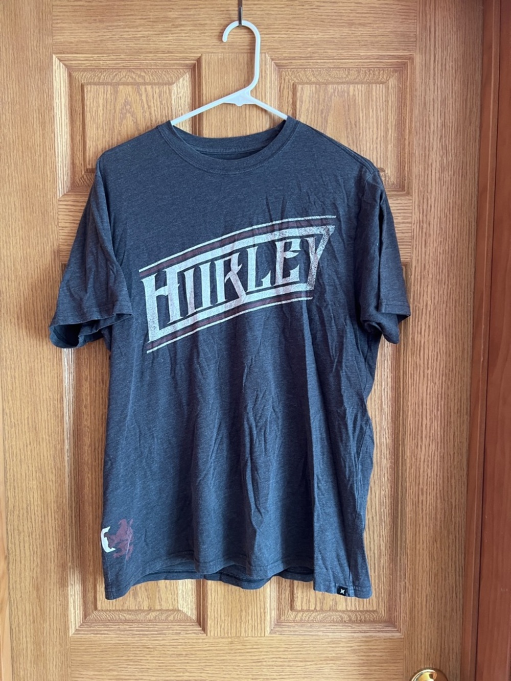 Hurley Men's Dark Gray Logo Short Sleeve Tee